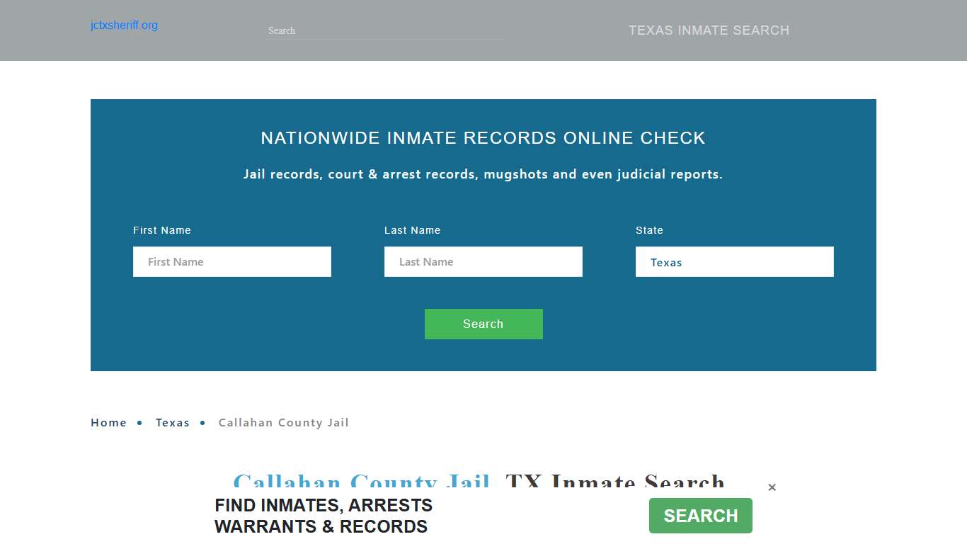 Callahan County Jail, TX Inmate Search, Visitation Hours