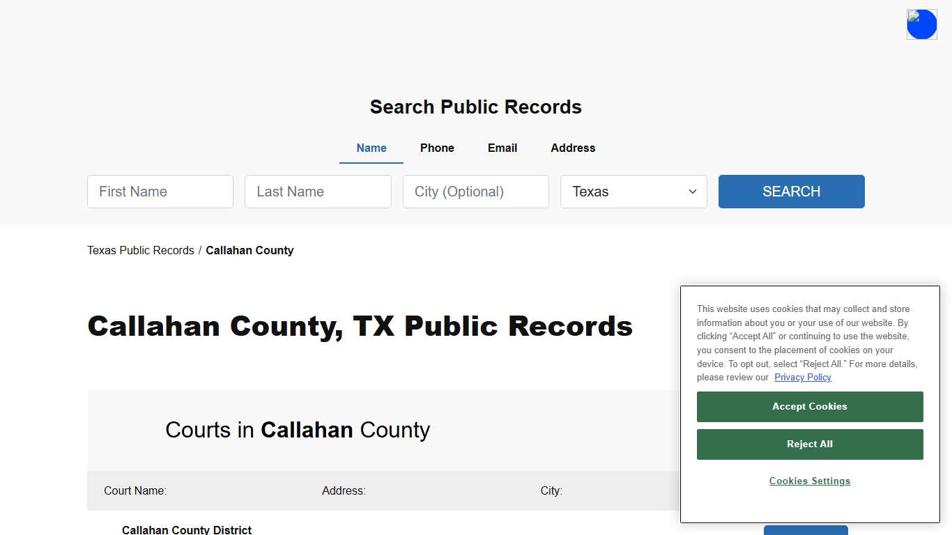 Callahan County, TX Public Court, Arrest and Inmate Records - ThePublicIndex